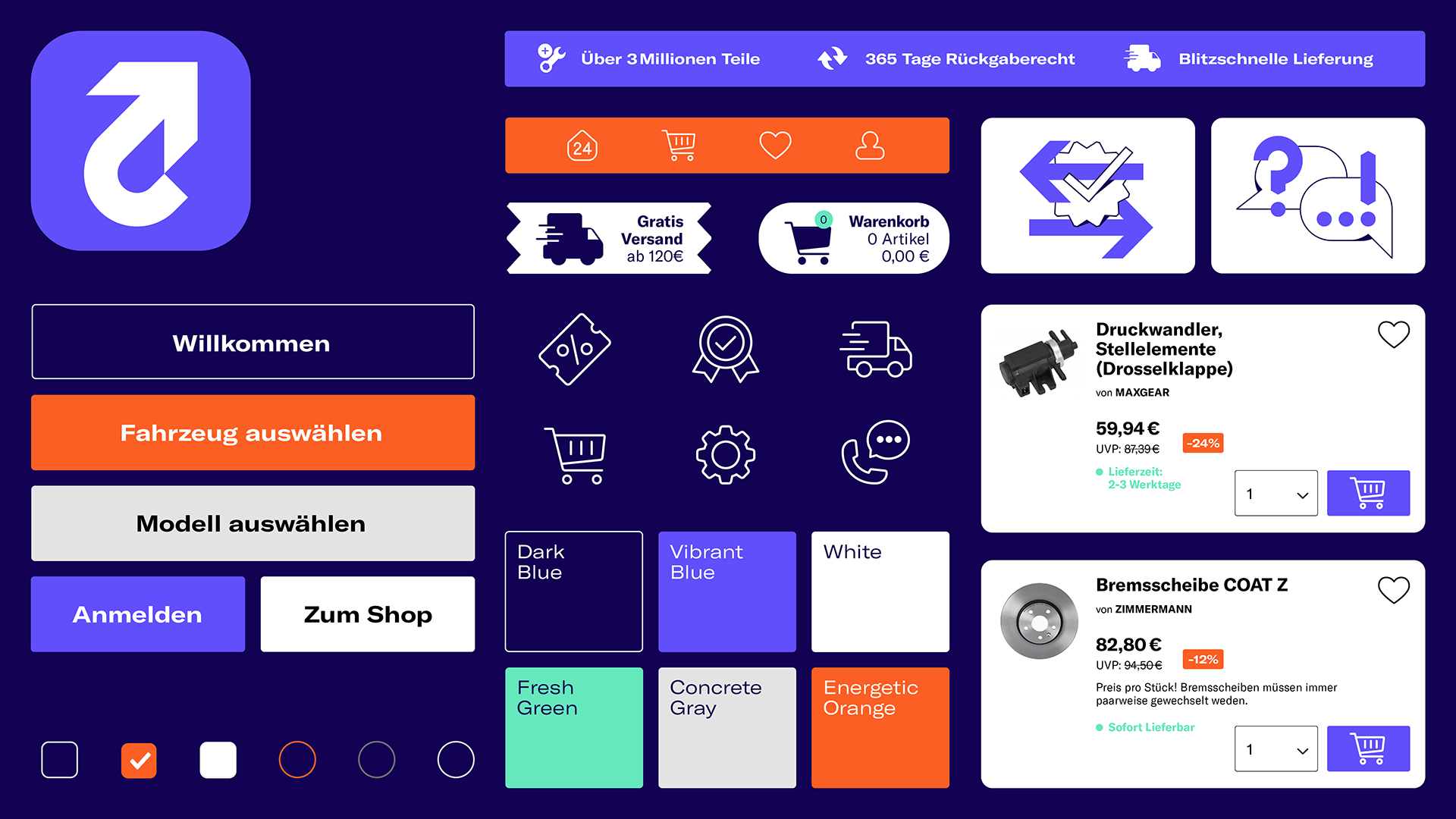 kfzteile24 – UI elements by EIGA