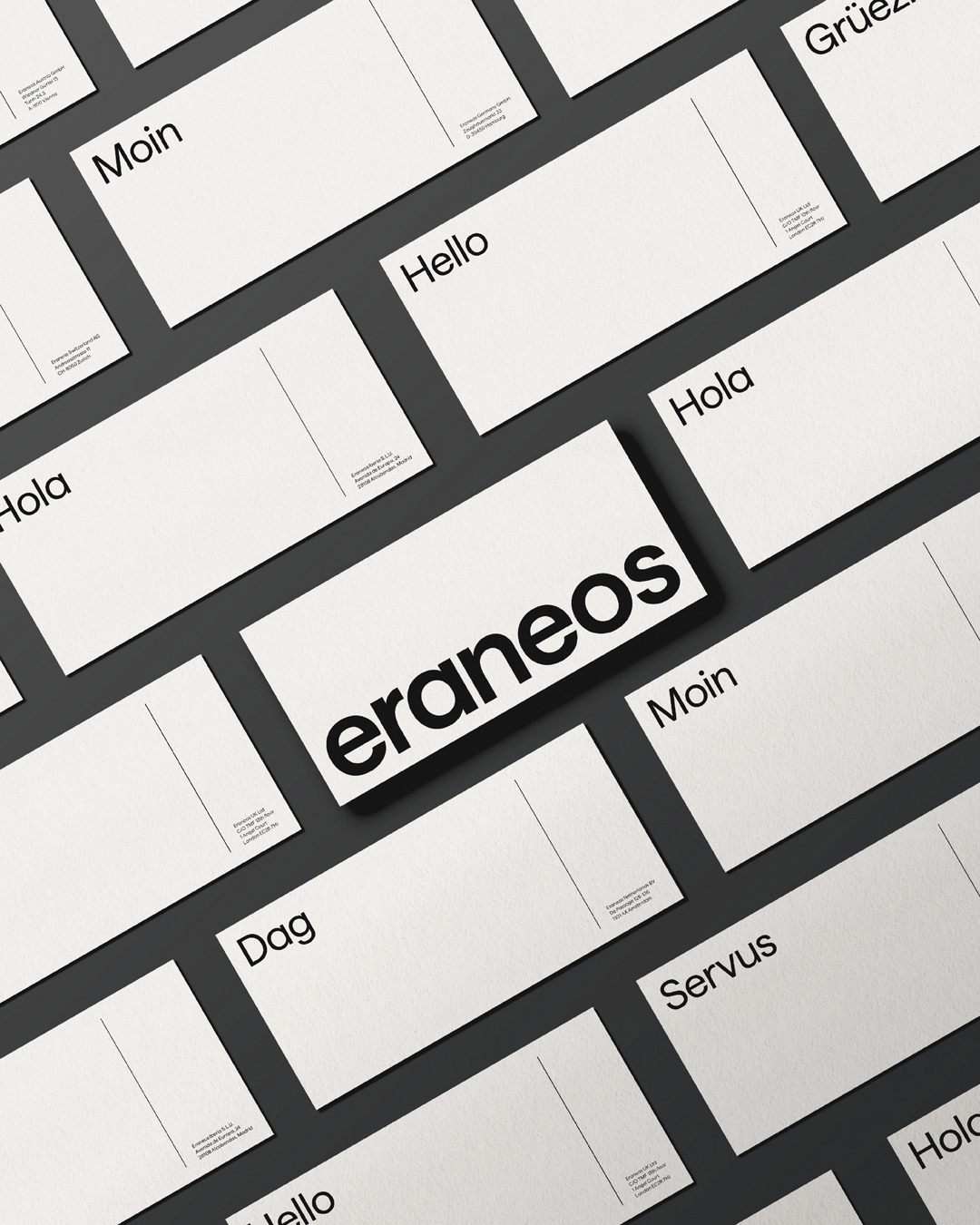 Eraneos – correspondence card design by EIGA 